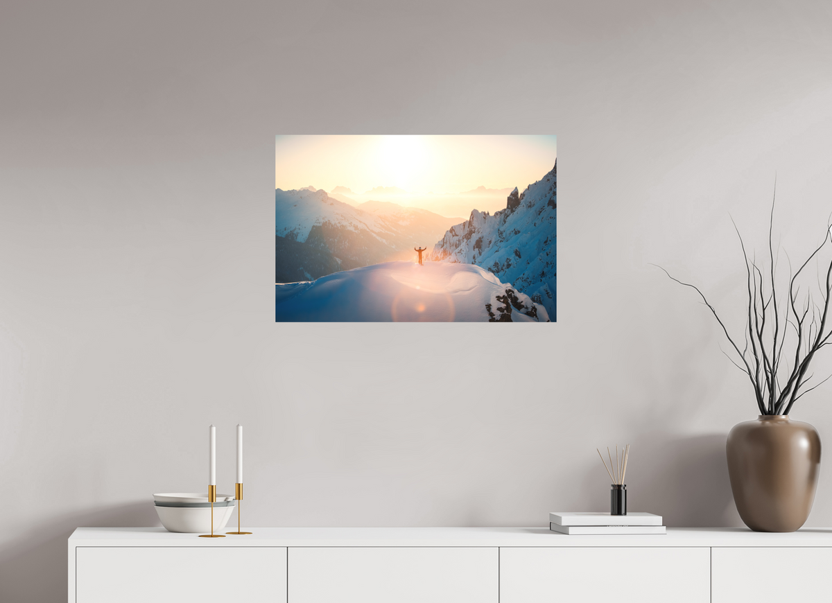 75 x 50 cm, Papierprint ohne Rahmen Sunset Summit, Zürs