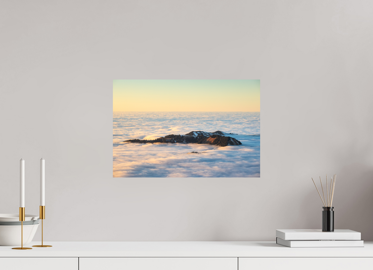 45 x 30 cm, Papierprint ohne Rahmen Island in the Sea of Fog, Hohe Matona