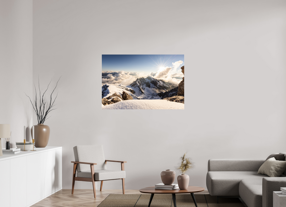 120 x 80 cm, Photo Print Under Acrylic Glass Dramatic Sunset at the Valluga, Arlberg