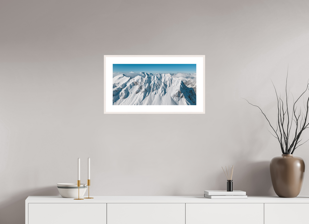60 x 30 cm, Rahmen-Weiß Omeshorn Winter, Arlberg Austria
