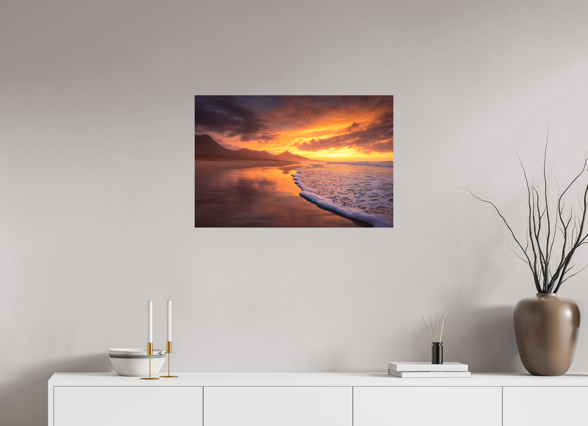 75 x 50 cm, Papierprint ohne Rahmen Dramatic Sunset on the Beach