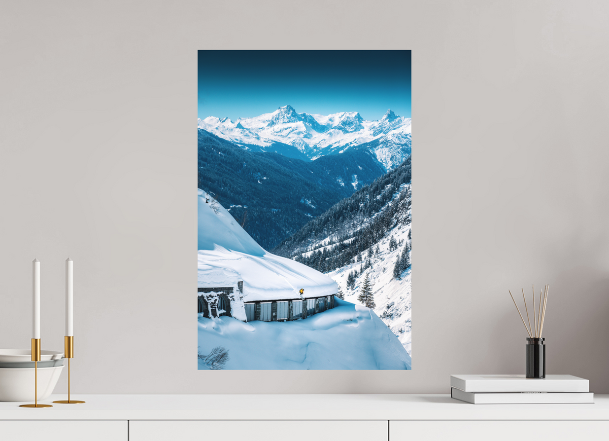 40 x 60 cm, Papierprint ohne Rahmen Ski Jump at the Flexenpass, Arlberg