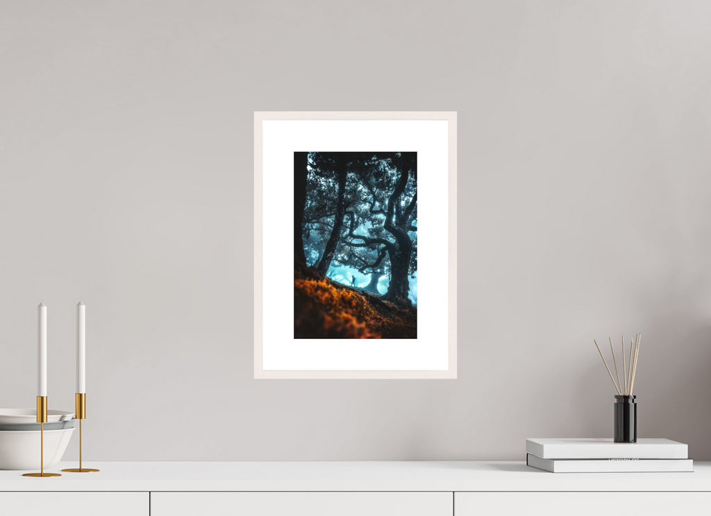 20 x 30 cm, Rahmen-Weiß Enchanted Forest, Fanal, Madeira
