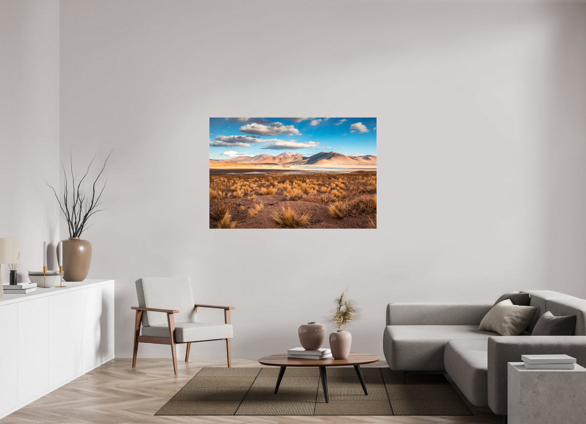 150 x 100 cm, Photo Print Under Acrylic Glass Golden Light in the Atacama Desert