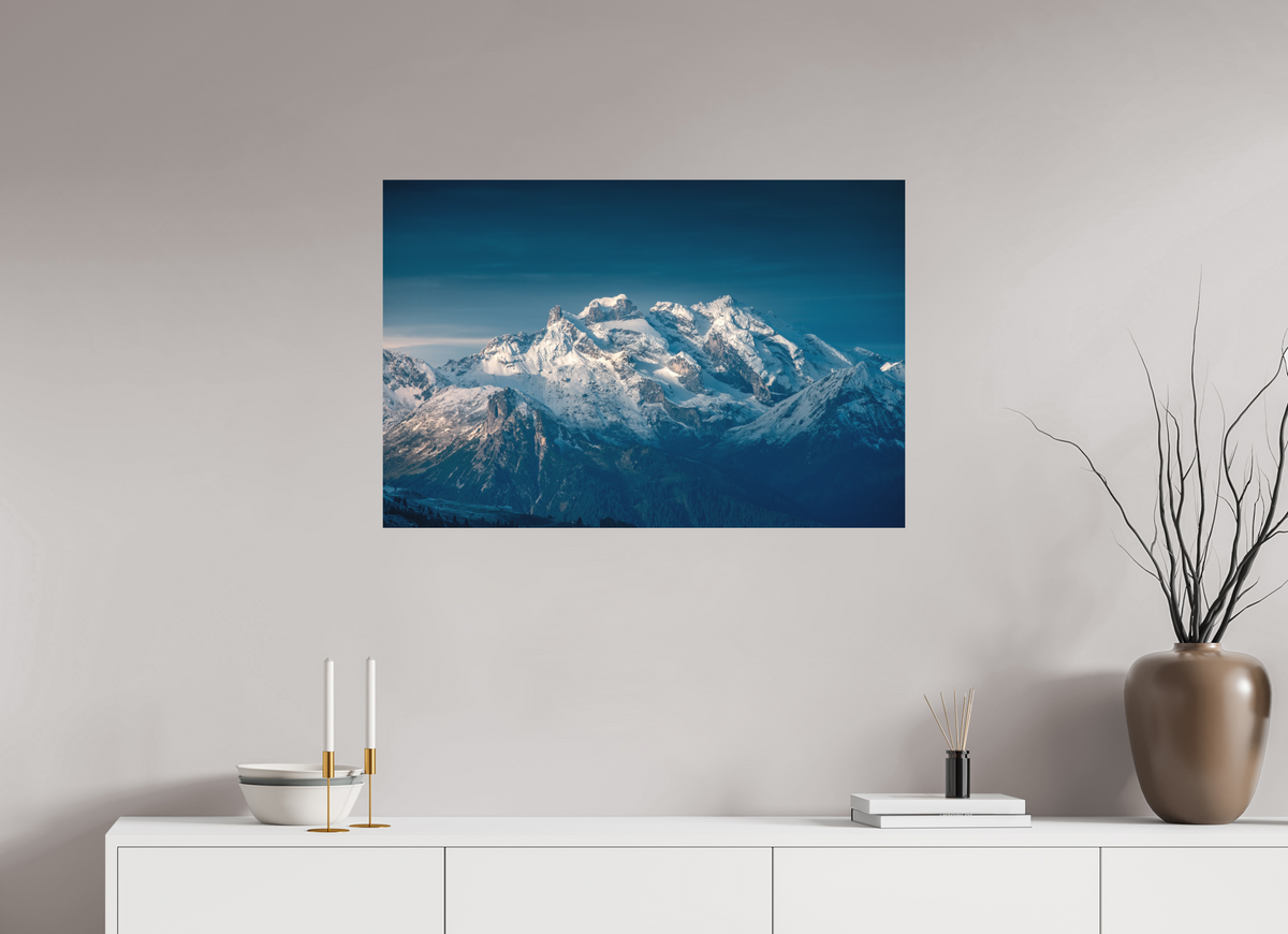 90 x 60 cm, Papierprint ohne Rahmen Sunrise at Muttjoechle, Drei Türme View