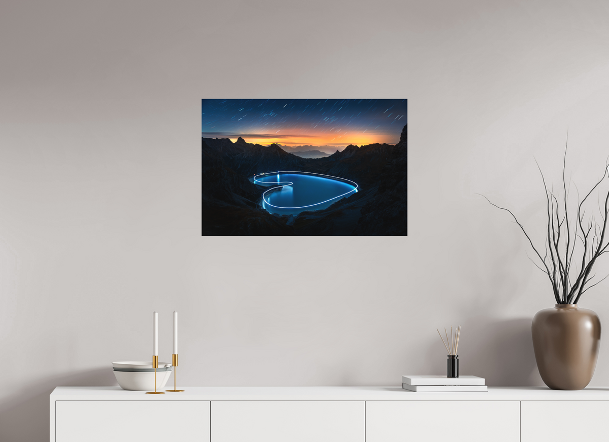75 x 50 cm, Papierprint ohne Rahmen Lünersee Heart, Vorarlberg