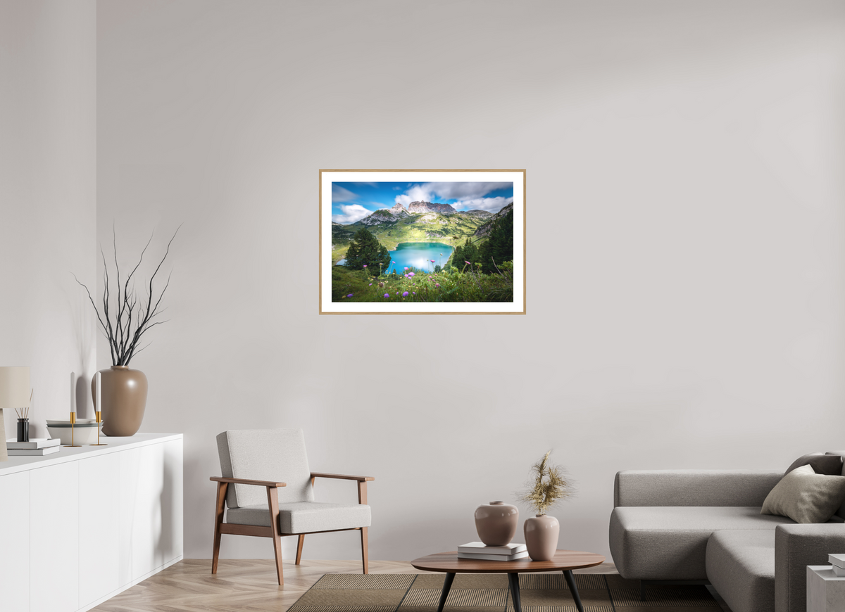90 x 60 cm, Rahmen-Holzoptik Formarinsee and Rote Wand, Vorarlberg