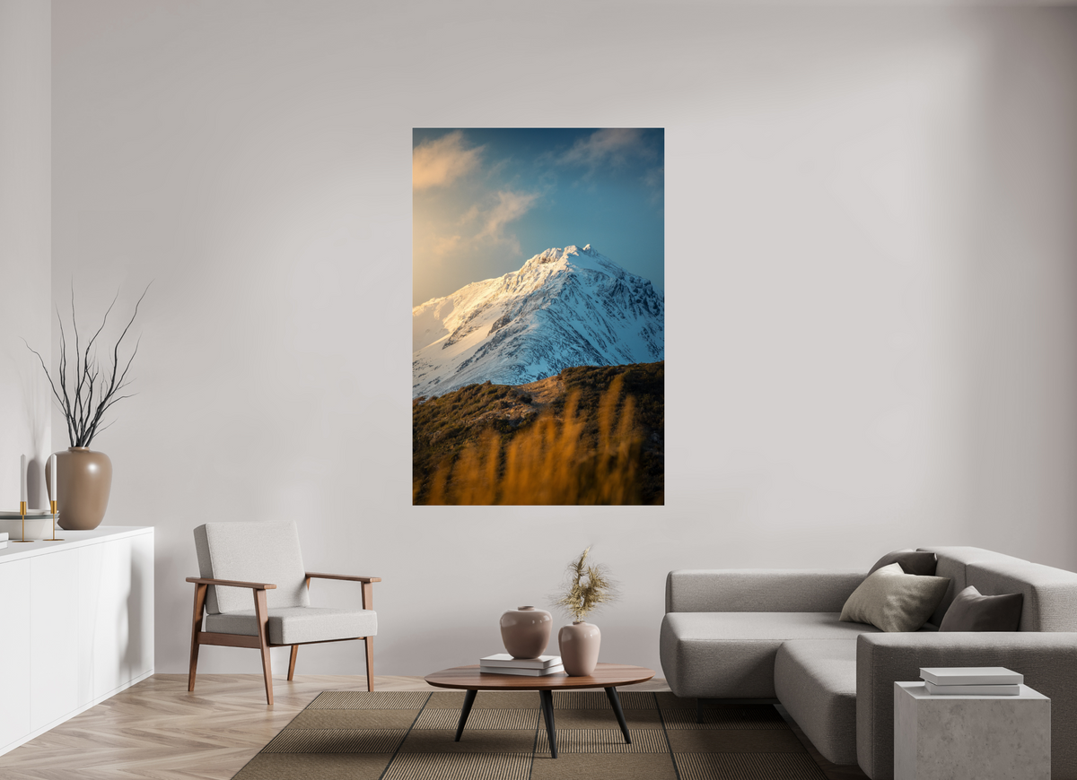 120 x 180 cm, Photo Print Under Acrylic Glass Sunlit Peaks, Ushuaia