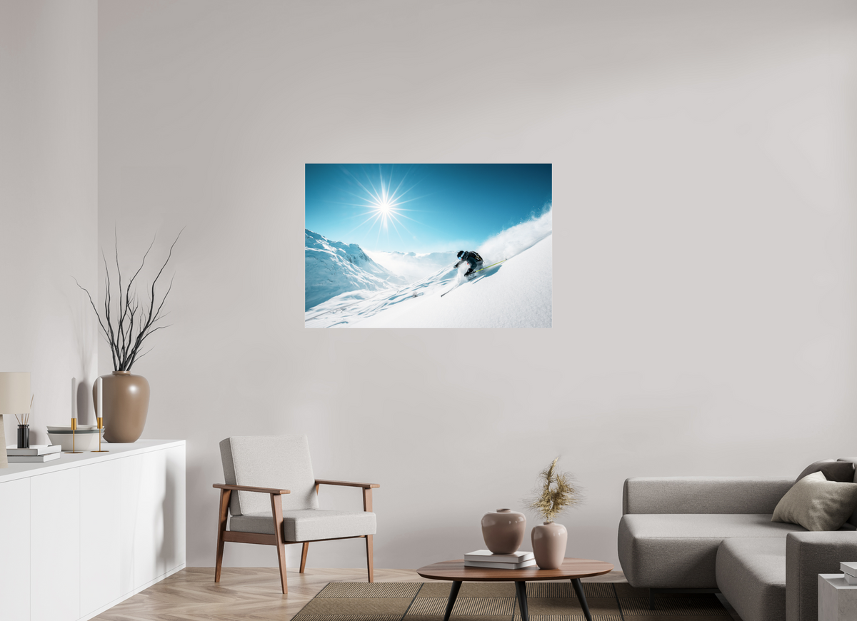 120 x 80 cm, Photo Print Under Acrylic Glass Freeride Action, Zürs