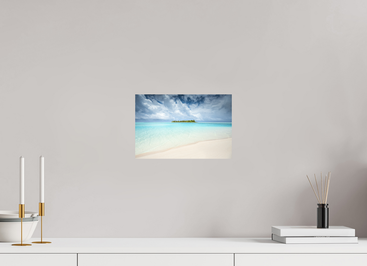 30 x 20 cm, Papierprint ohne Rahmen Island in the Lagoon, Aitutaki