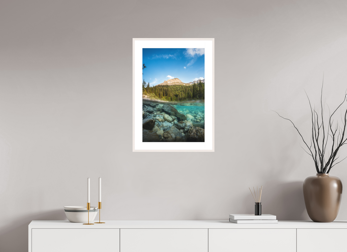 40 x 60 cm, Rahmen-Weiß Summer on the Lech River, Arlberg