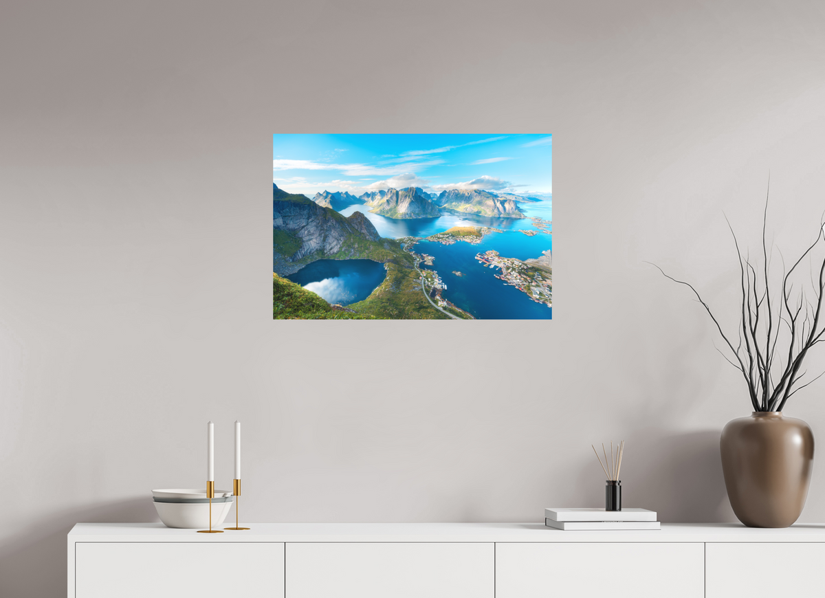 75 x 50 cm, Papierprint ohne Rahmen Reinebringen View, Lofoten Norway