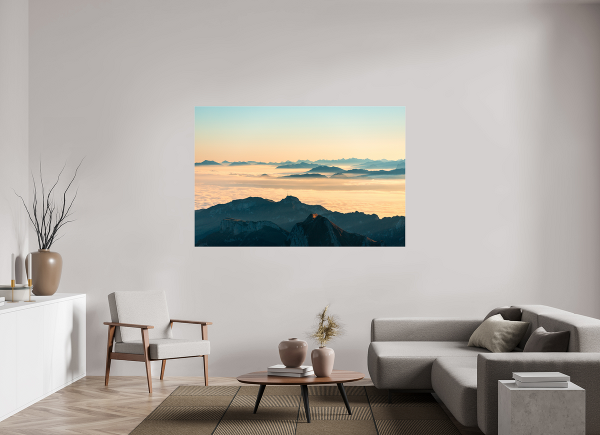 180 x 120 cm, Photo Print Under Acrylic Glass Säntis Morning Layers, Switzerland