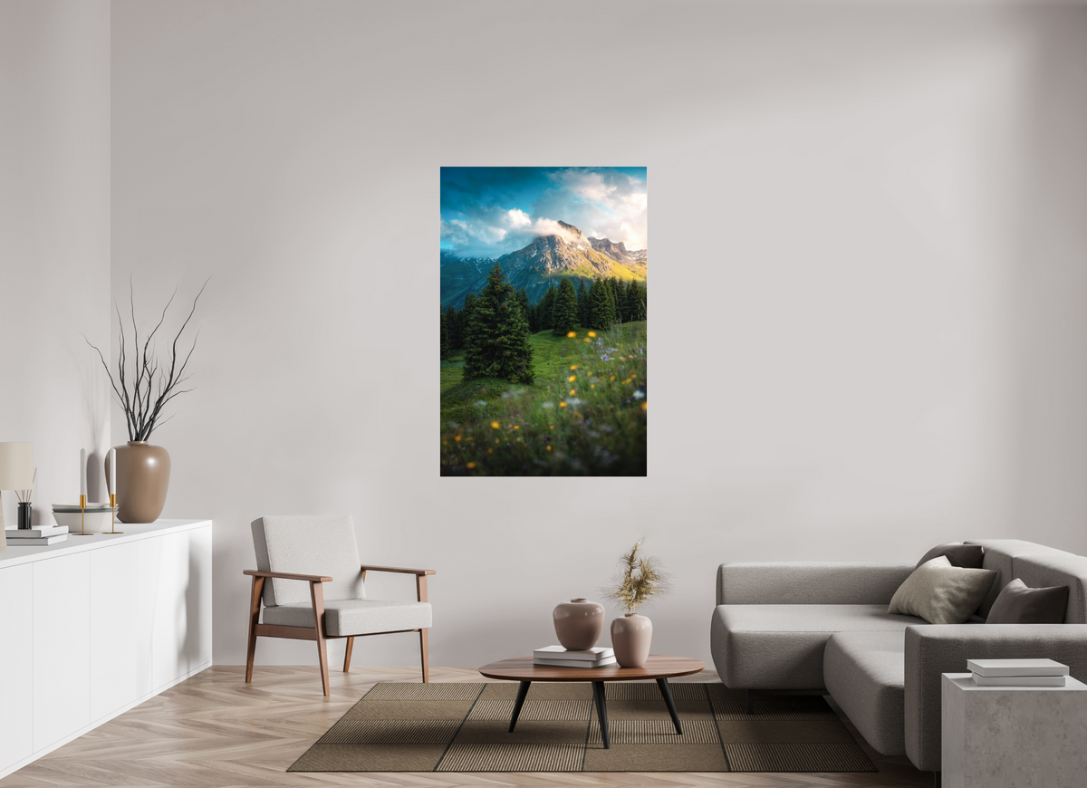 100 x 150 cm, Photo Print Under Acrylic Glass Omeshorn View, Lech Austria