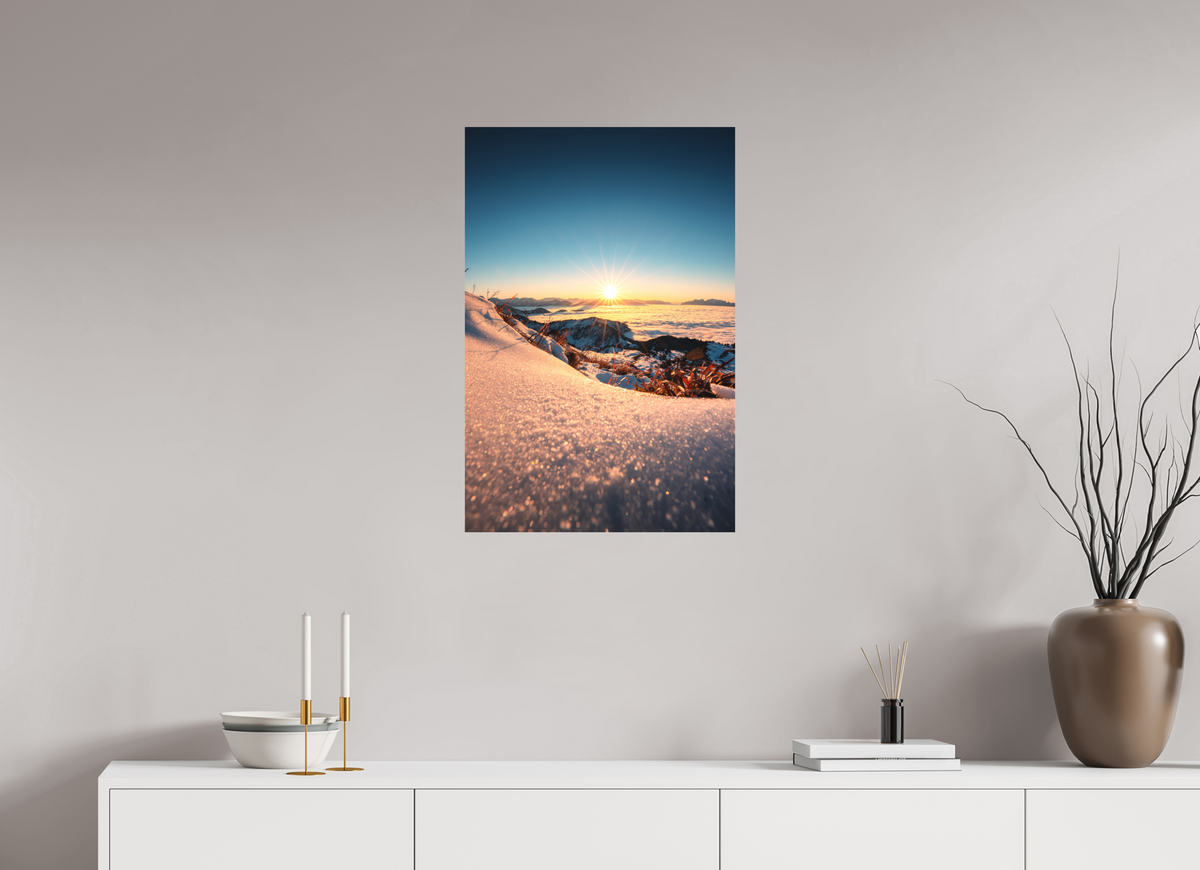 50 x 75 cm, Papierprint ohne Rahmen Sunset Mountain Layers, Vorarlberg