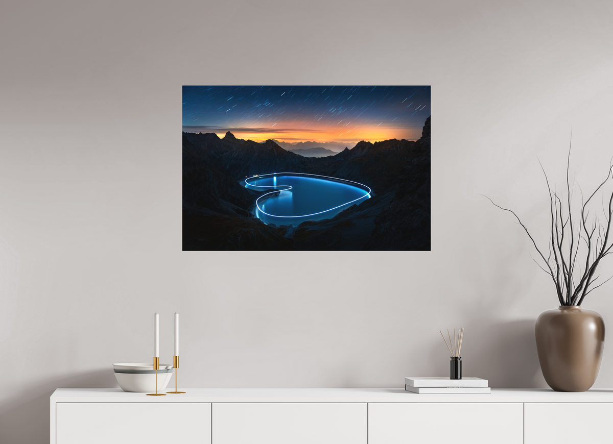 90 x 60 cm, Papierprint ohne Rahmen Lünersee Heart, Vorarlberg