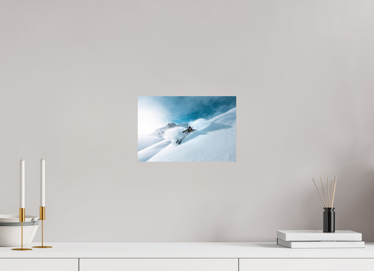 30 x 20 cm, Papierprint ohne Rahmen Deep Powder Turn, Zürs