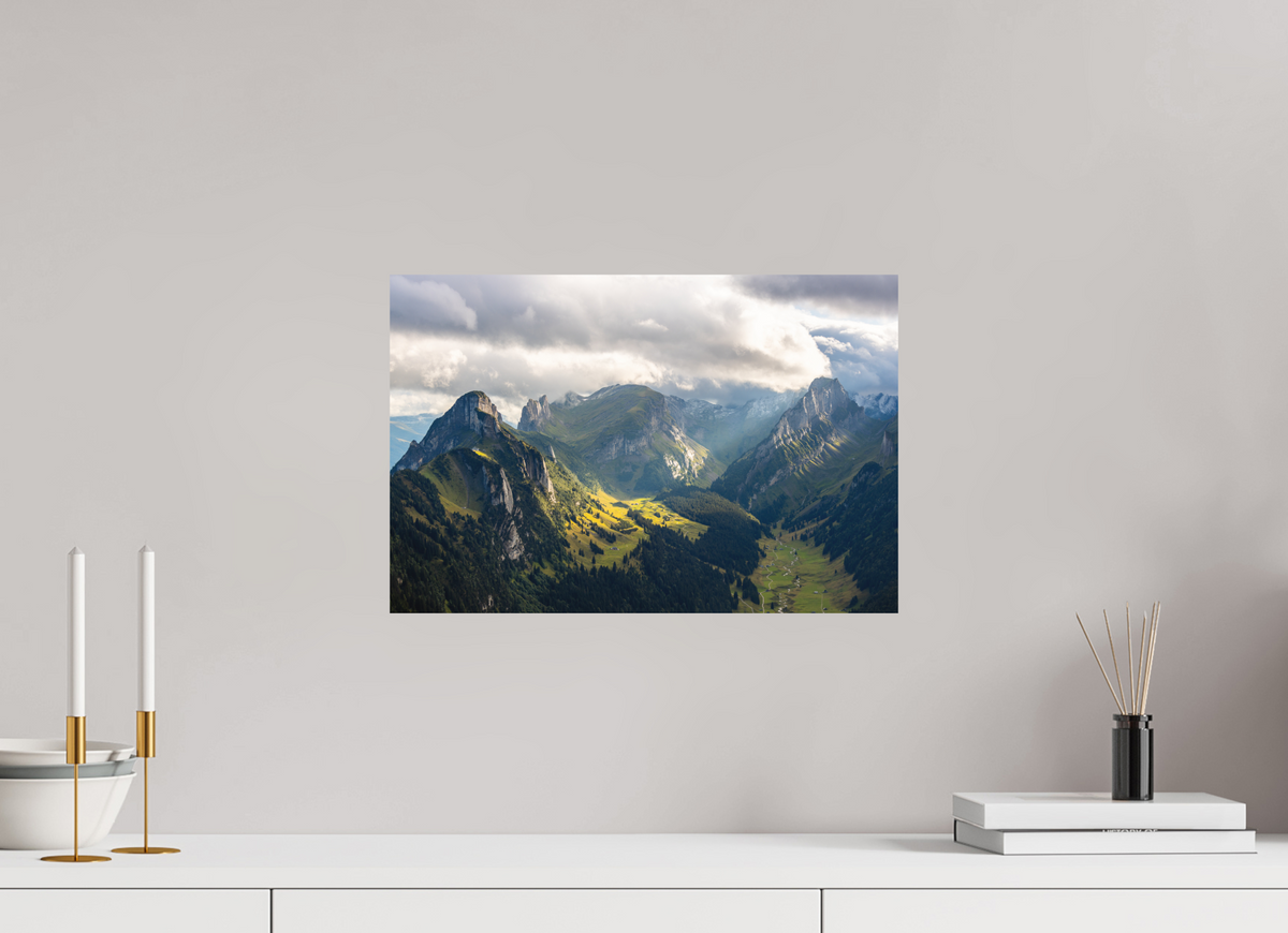 45 x 30 cm, Papierprint ohne Rahmen Valley in the Alpstein