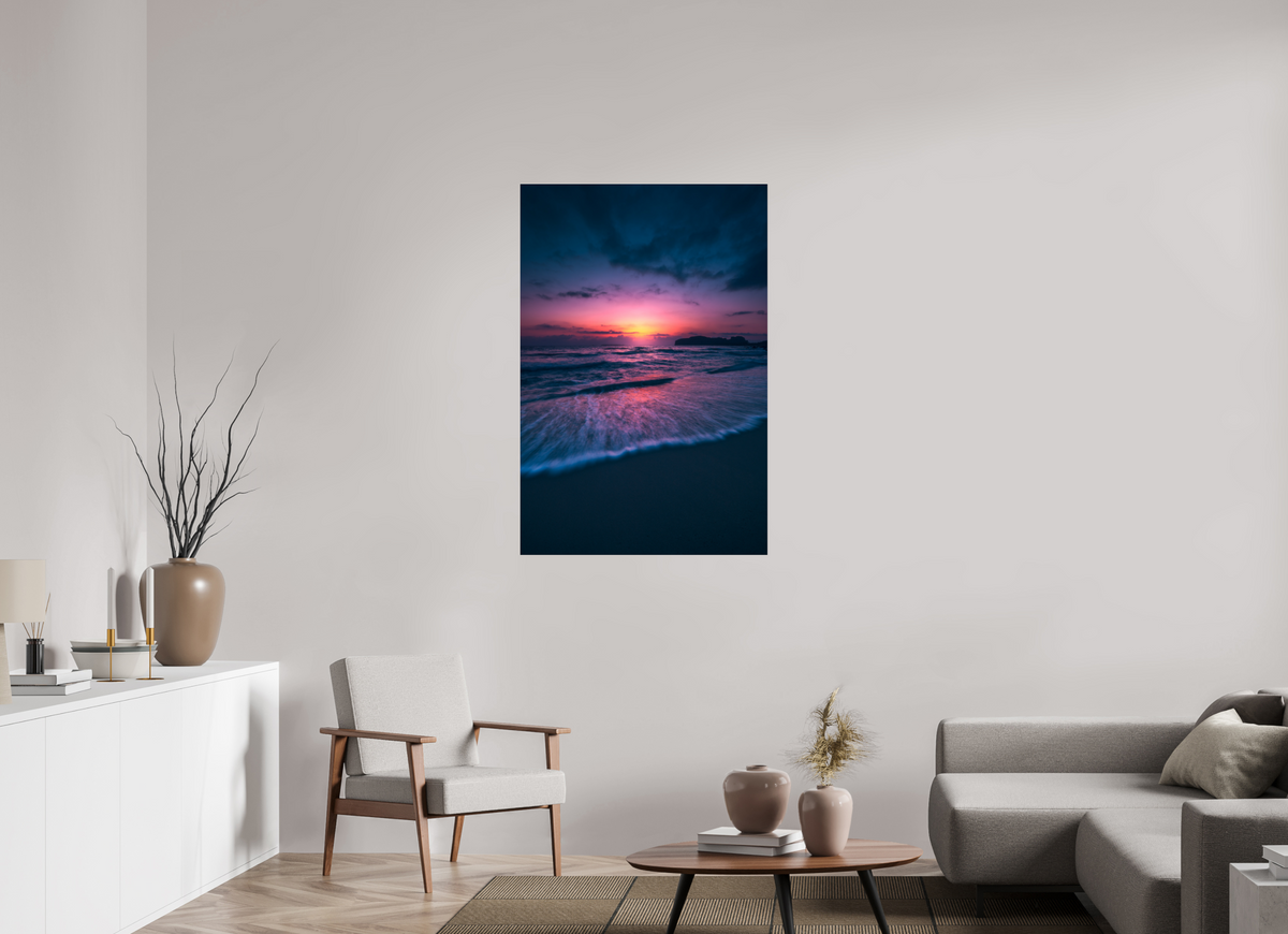 80 x 120 cm, Photo Print Under Acrylic Glass Falassarna Evening, Crete Beach