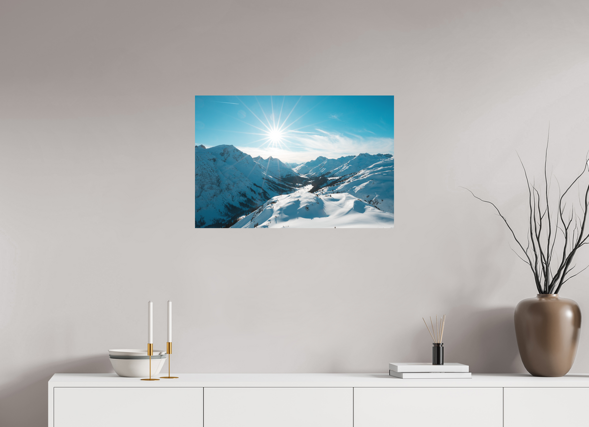 75 x 50 cm, Papierprint ohne Rahmen Winter Mood in the Zugertal, Lech