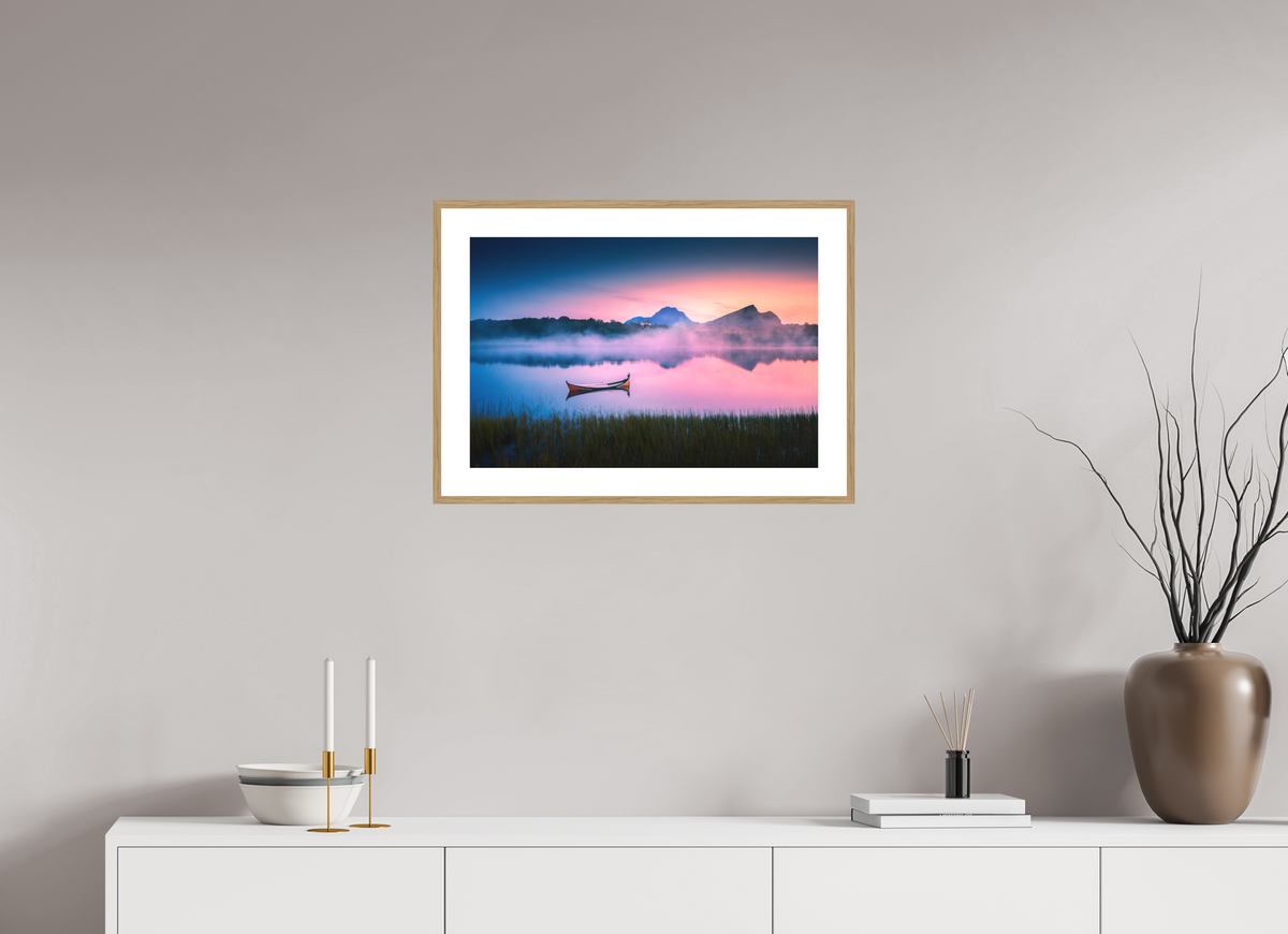 60 x 40 cm, Rahmen-Holzoptik Evening Mood, Lofoten