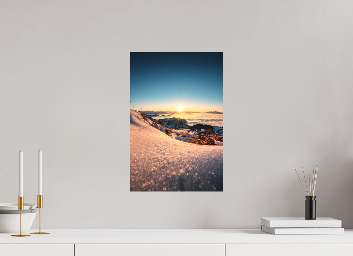 30 x 45 cm, Papierprint ohne Rahmen Sunset Mountain Layers, Vorarlberg