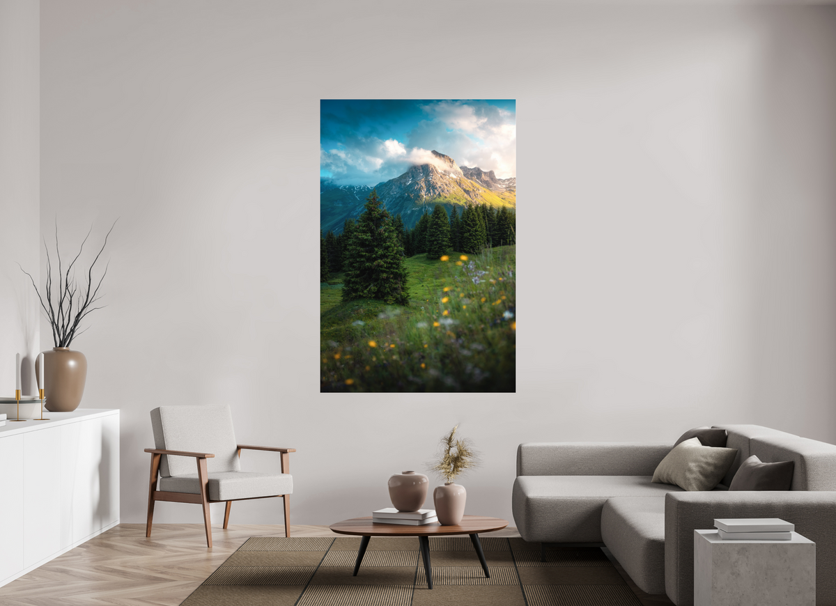 120 x 180 cm, Photo Print Under Acrylic Glass Omeshorn View, Lech Austria