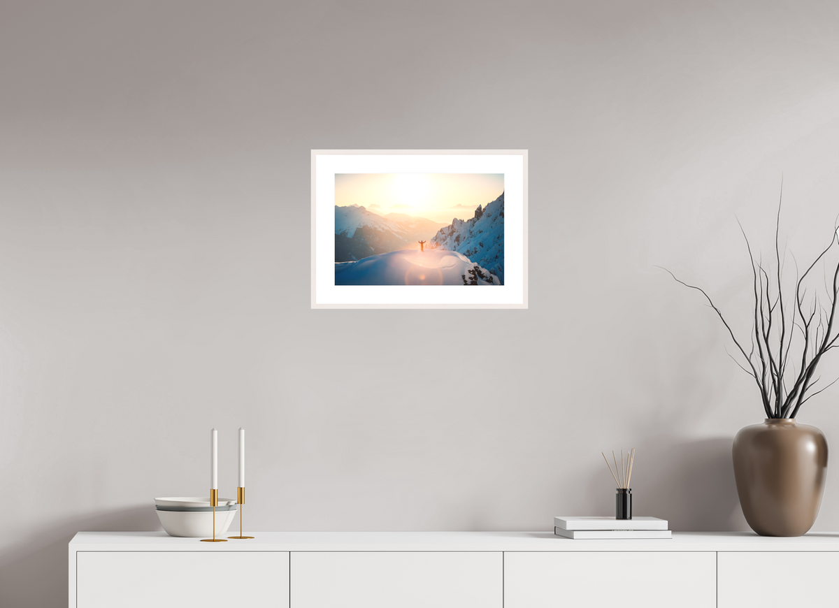 45 x 30 cm, Rahmen-Weiß Sunset Summit, Zürs