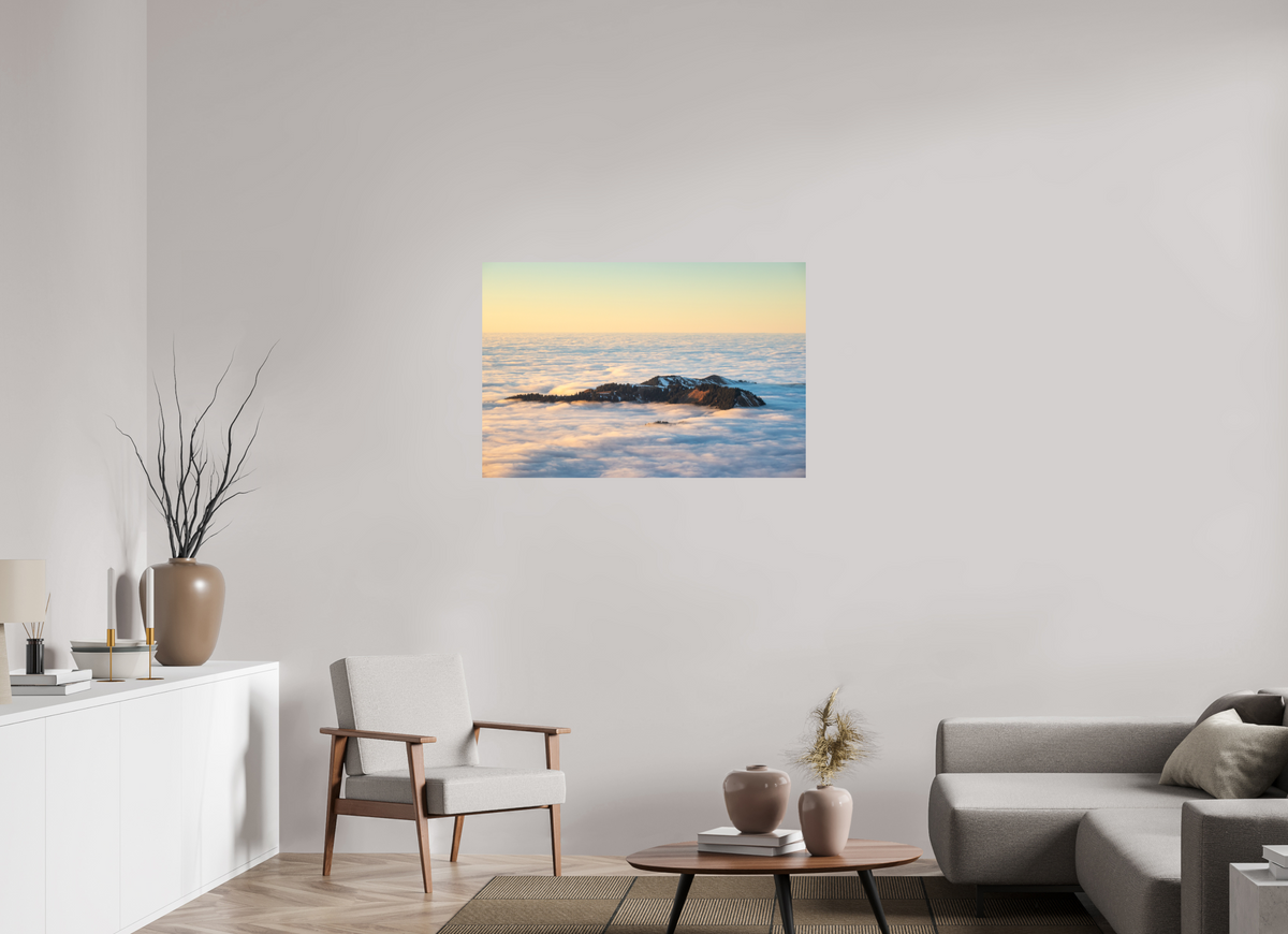 105 x 70 cm, Papierprint ohne Rahmen Island in the Sea of Fog, Hohe Matona