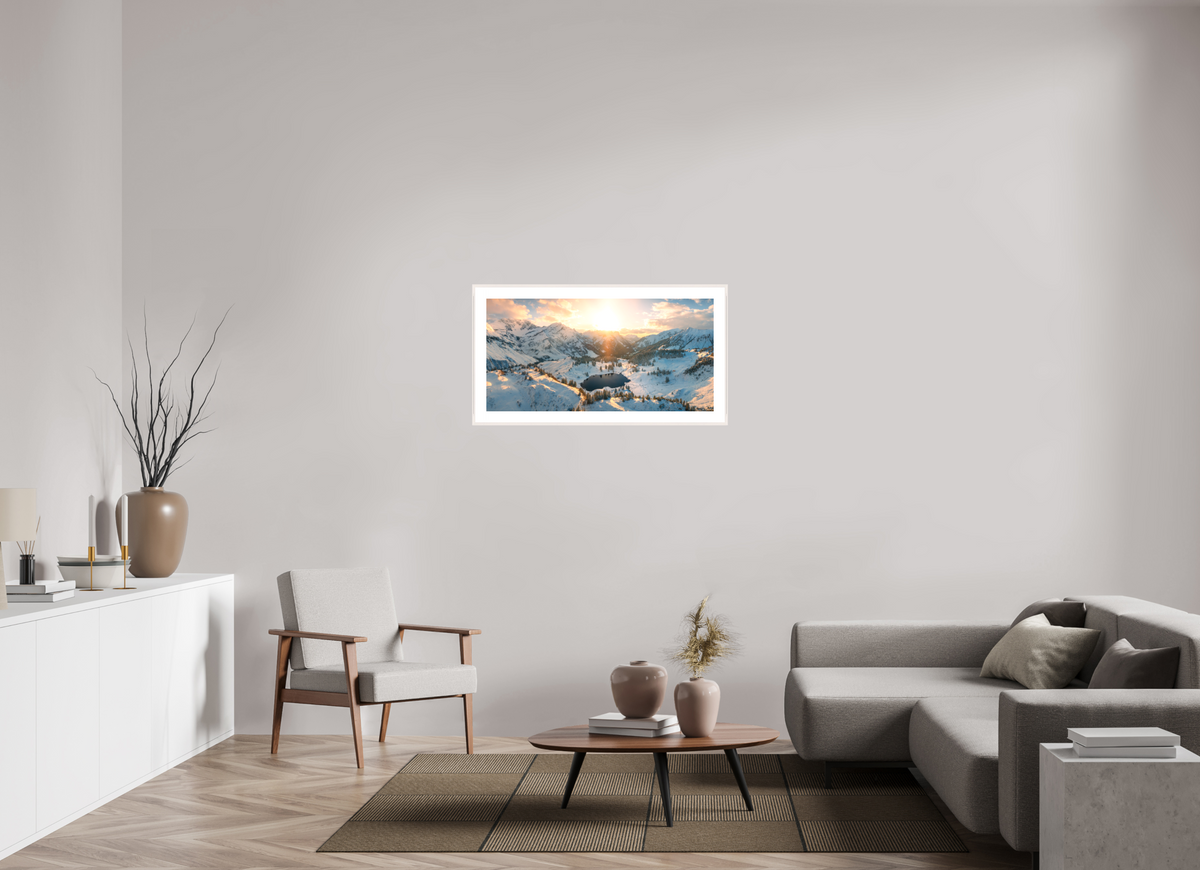 100 x 50 cm, Rahmen-Weiß Körber Sunset