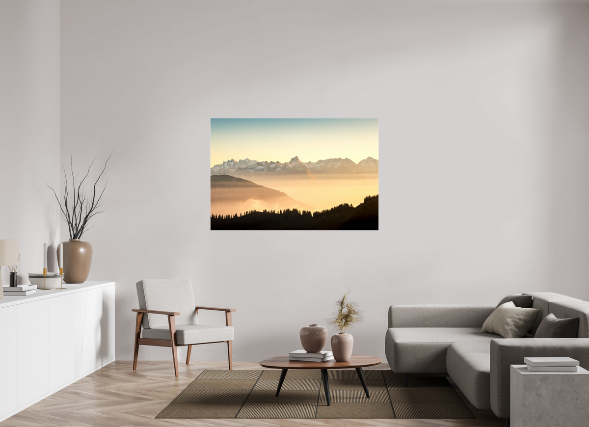150 x 100 cm, Photo Print Under Acrylic Glass Zimba Above the Sea of Fog, Vorarlberg