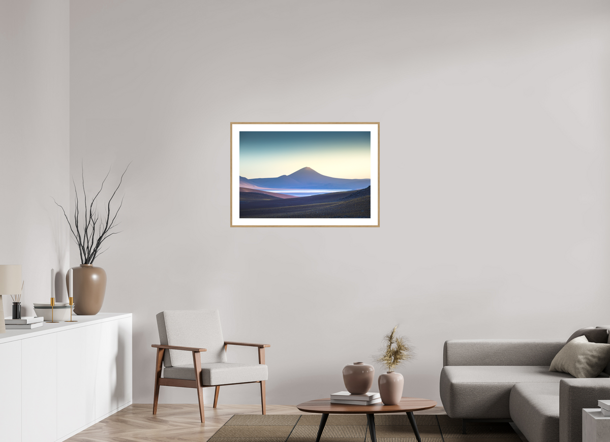 90 x 60 cm, Rahmen-Holzoptik Atacama Desert Sunrise, Chile