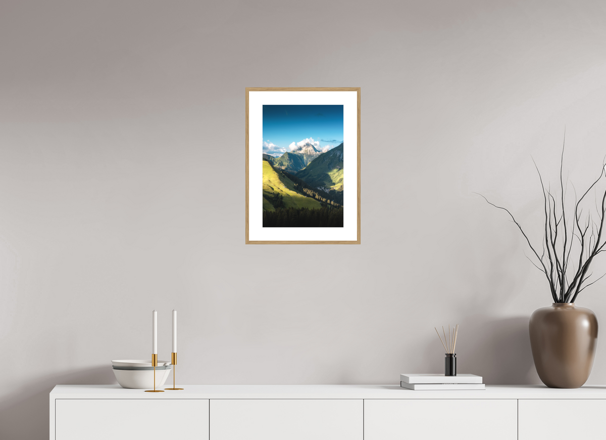 30 x 45 cm, Rahmen-Holzoptik Biberkopf Valley, Warth
