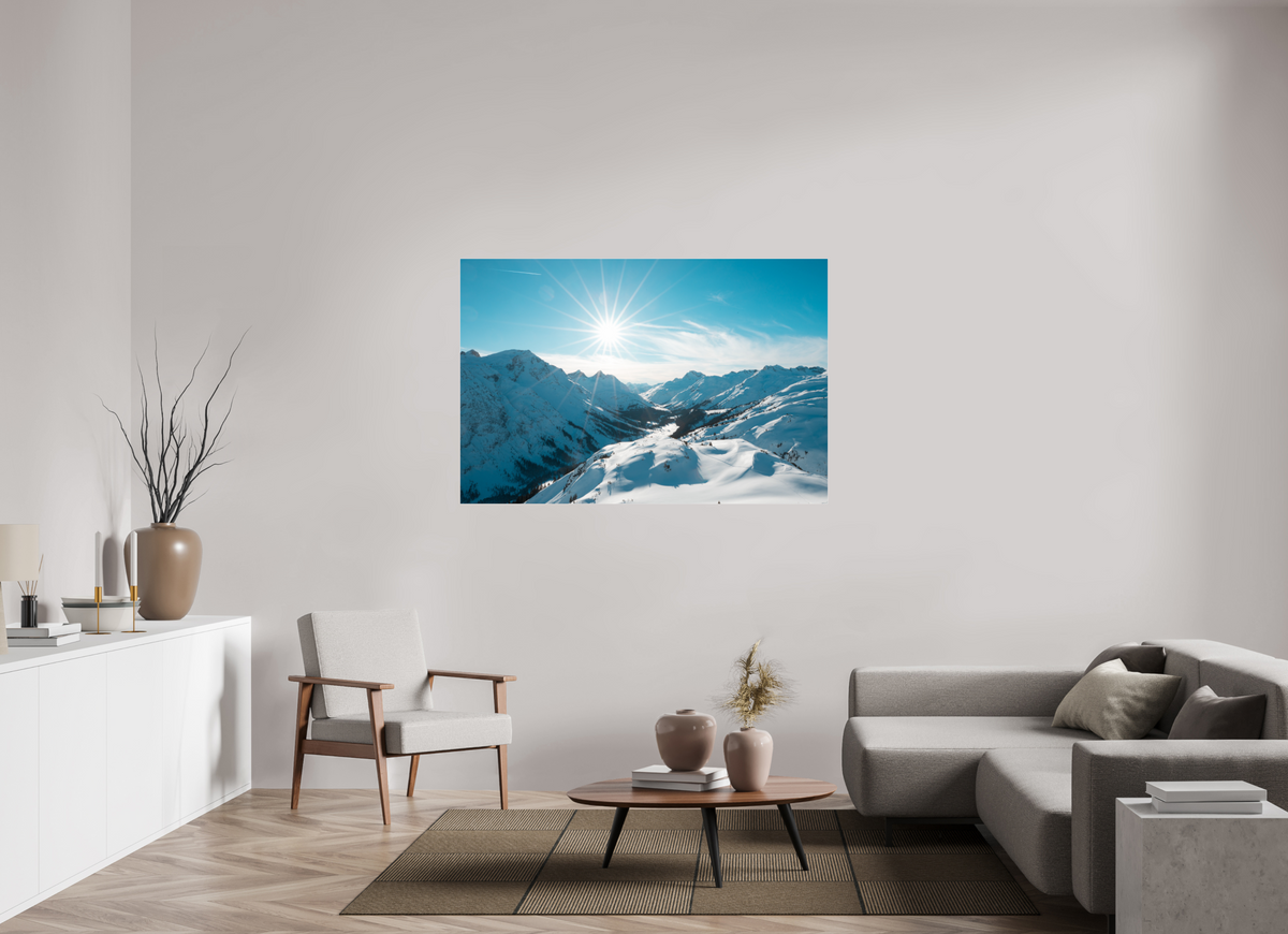 150 x 100 cm, Photo Print Under Acrylic Glass Winter Mood in the Zugertal, Lech