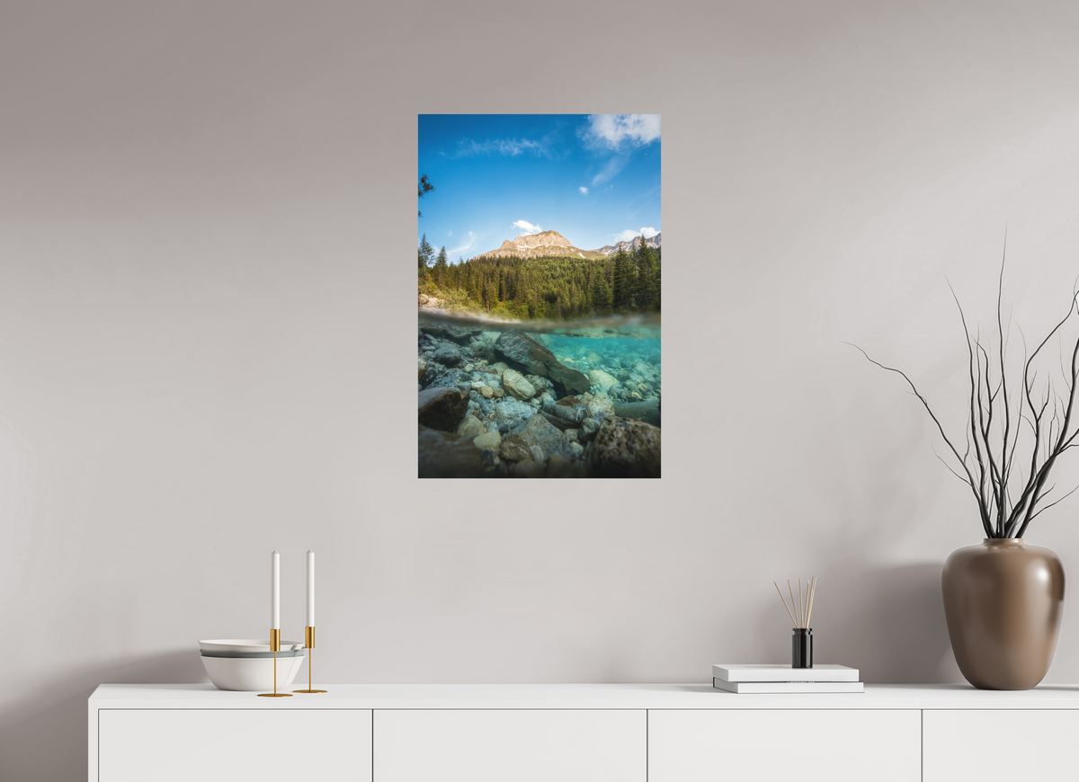 50 x 75 cm, Papierprint ohne Rahmen Summer on the Lech River, Arlberg