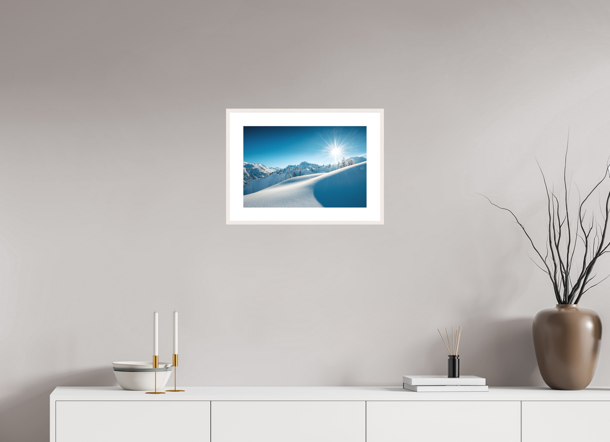 45 x 30 cm, Rahmen-Weiß Morning Light Above Lech