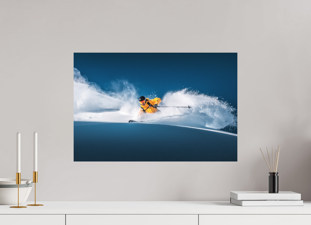 60 x 40 cm, Papierprint ohne Rahmen Powder Turns, Arlberg