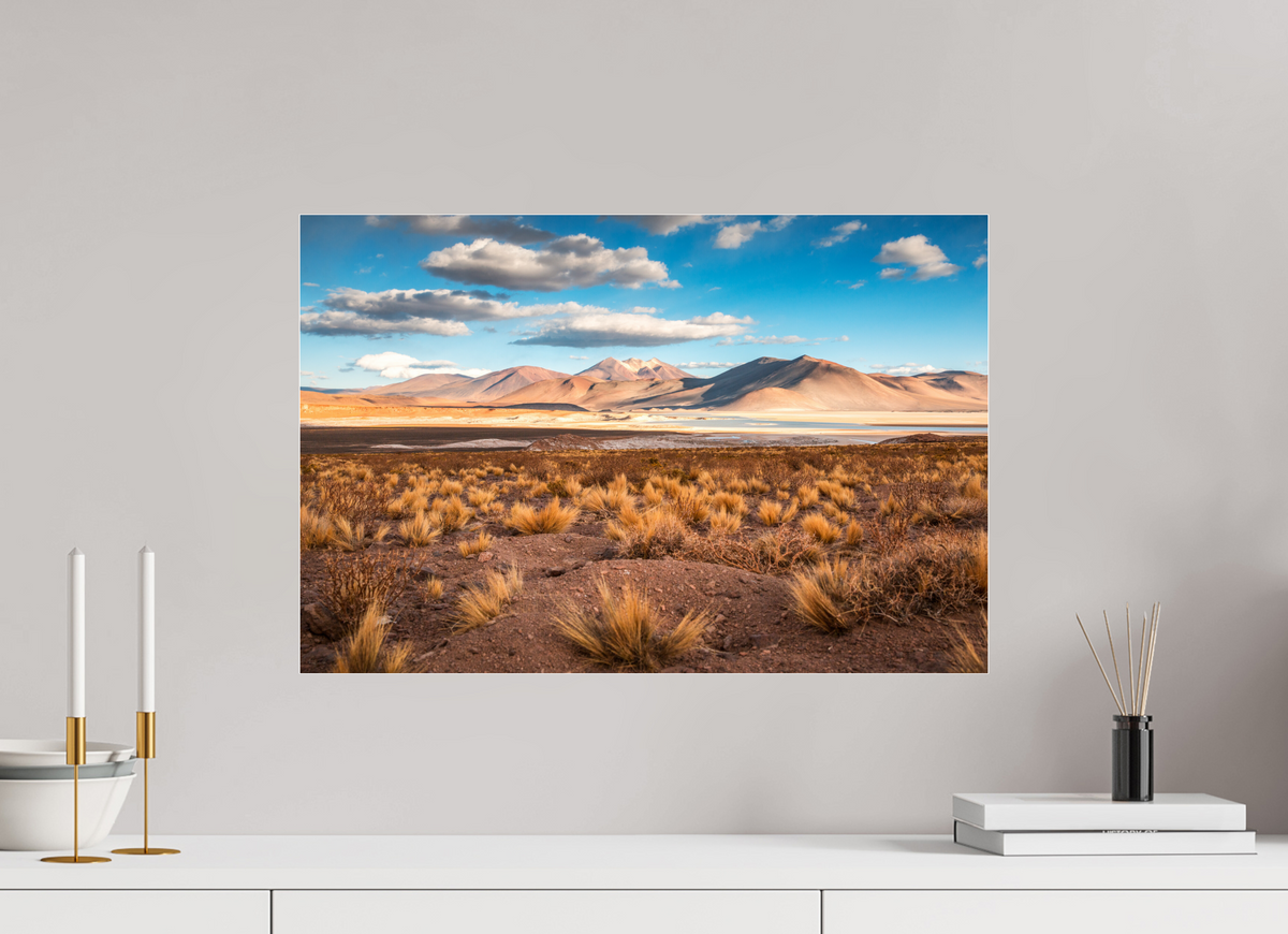 60 x 40 cm, Photo Print Under Acrylic Glass Golden Light in the Atacama Desert