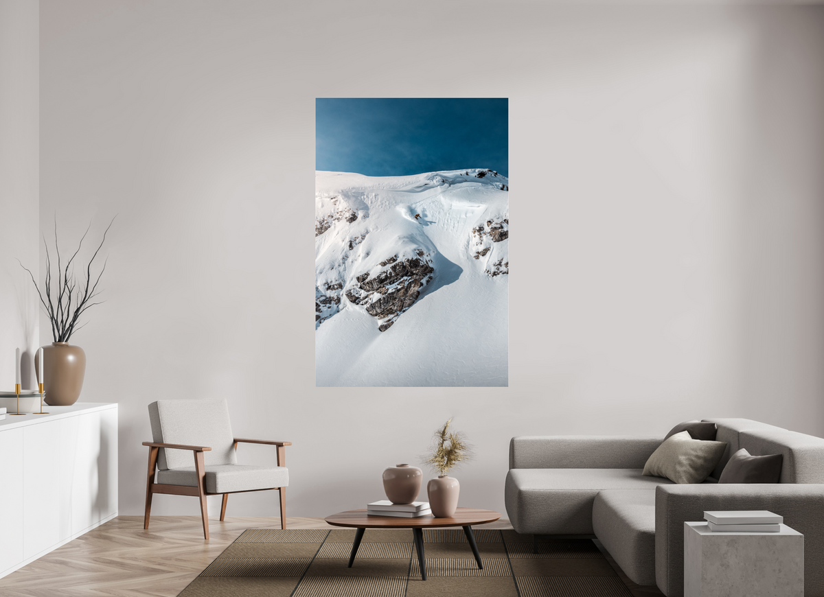 120 x 180 cm, Photo Print Under Acrylic Glass Skier Dropping a Steep Line, Arlberg