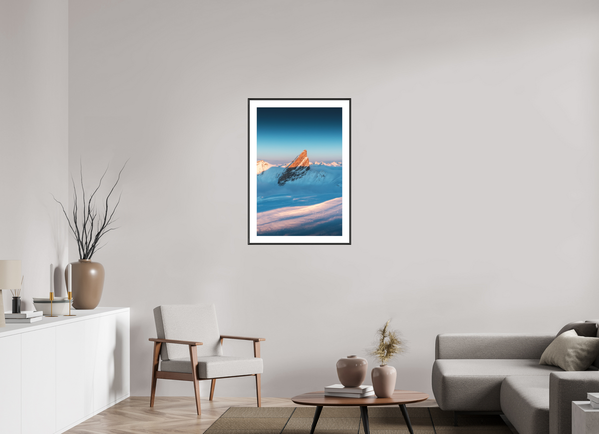 60 x 90 cm, Rahmen-Schwarz Roggspitze Sunset Light, Arlberg