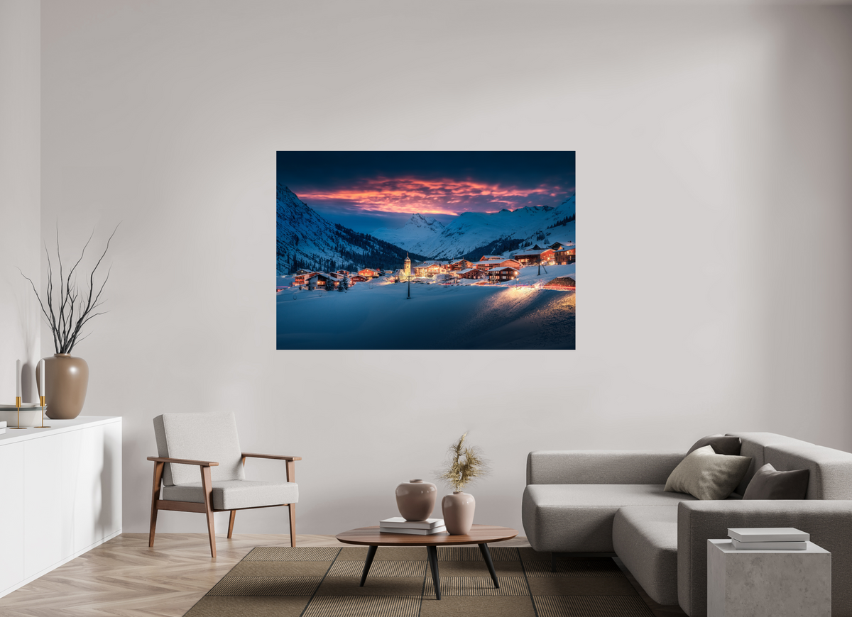 180 x 120 cm, Photo Print Under Acrylic Glass Zug Village, Arlberg
