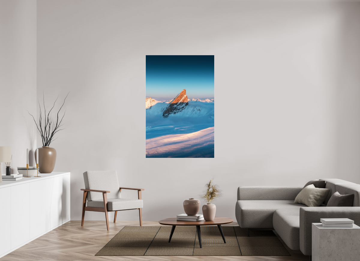100 x 150 cm, Photo Print Under Acrylic Glass Roggspitze Sunset Light, Arlberg
