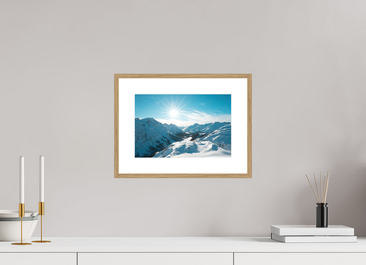 30 x 20 cm, Rahmen-Holzoptik Winter Mood in the Zugertal, Lech