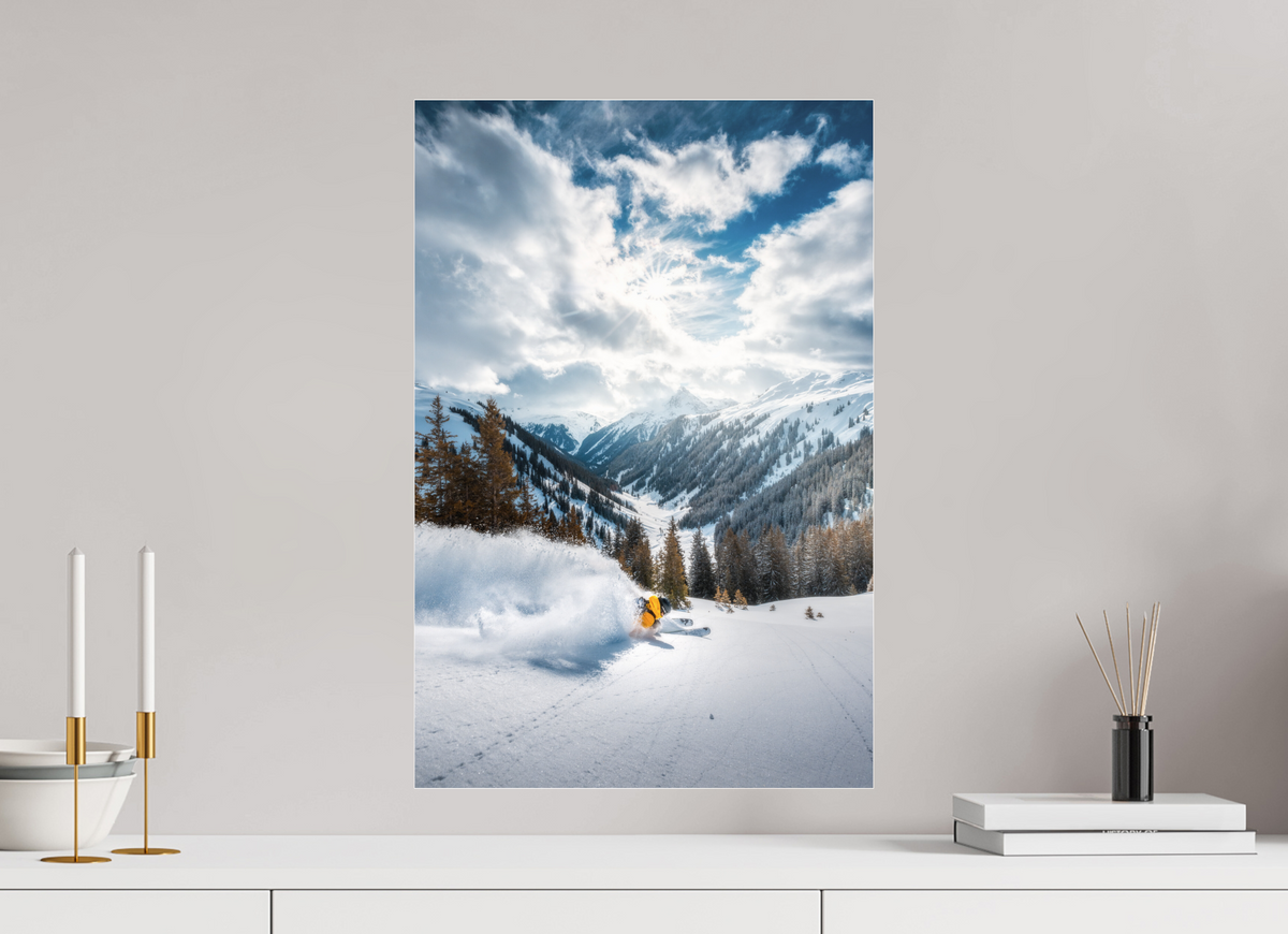 40 x 60 cm, Photo Print Under Acrylic Glass Freeride in Deep Powder, Arlberg