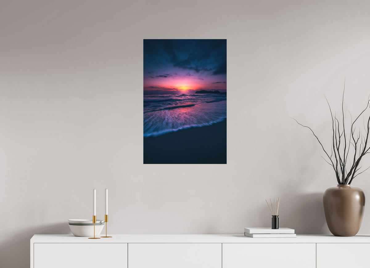 50 x 75 cm, Papierprint ohne Rahmen Falassarna Evening, Crete Beach
