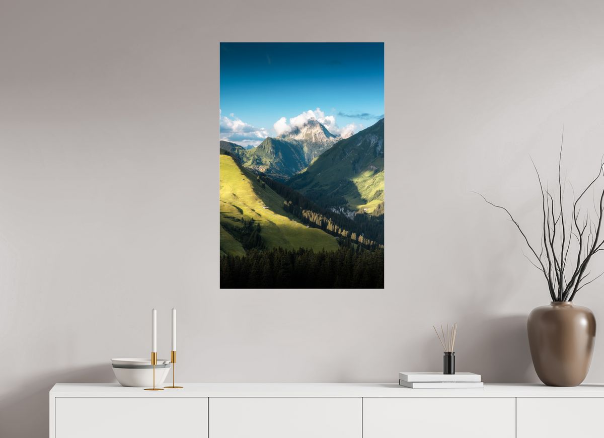 60 x 90 cm, Photo Print Under Acrylic Glass Biberkopf Valley, Warth