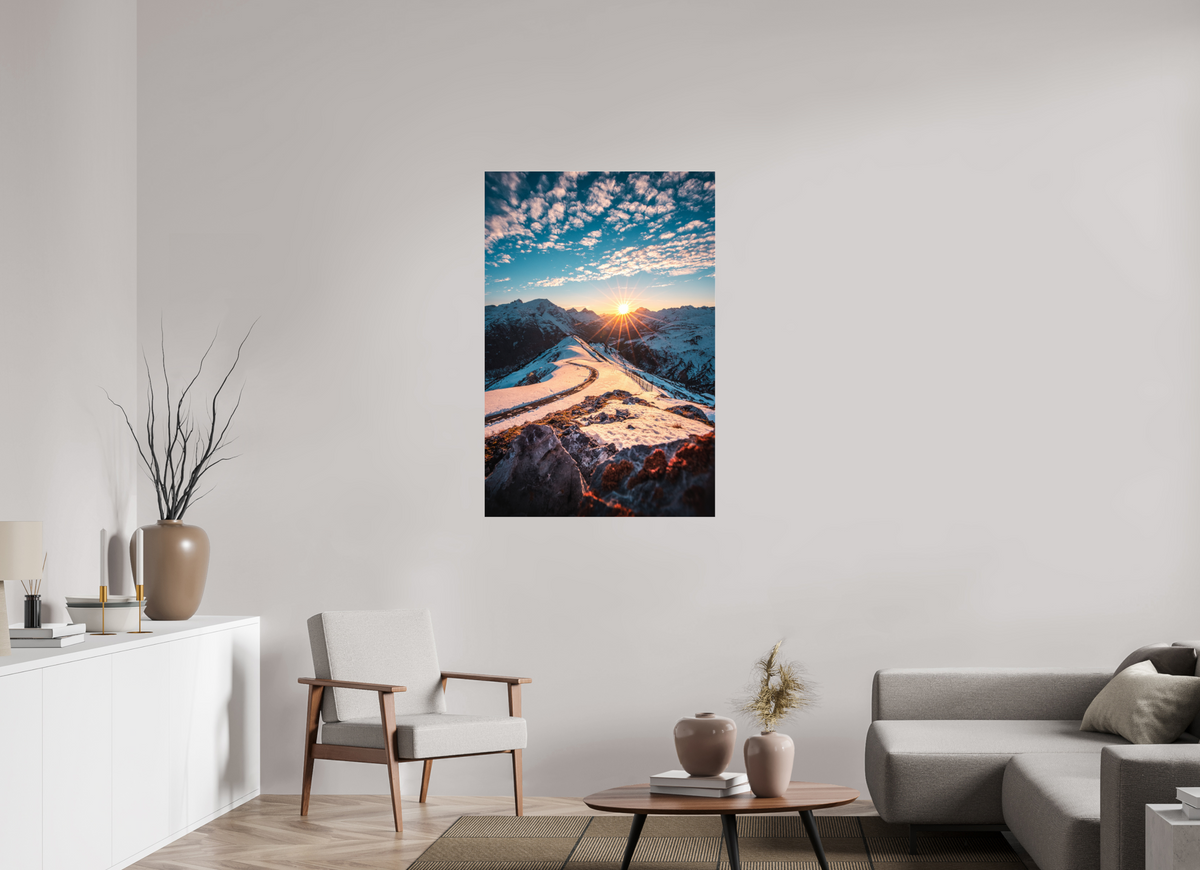 80 x 120 cm, Photo Print Under Acrylic Glass Kriegerhorn at Sunset, Lech