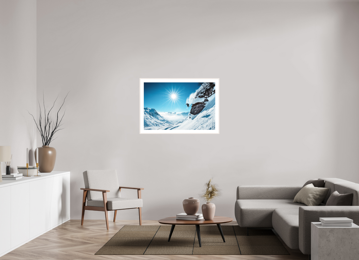 105 x 70 cm, Rahmen-Weiß Freeride Jump, Lech Zürs