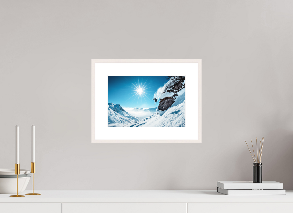 30 x 20 cm, Rahmen-Weiß Freeride Jump, Lech Zürs