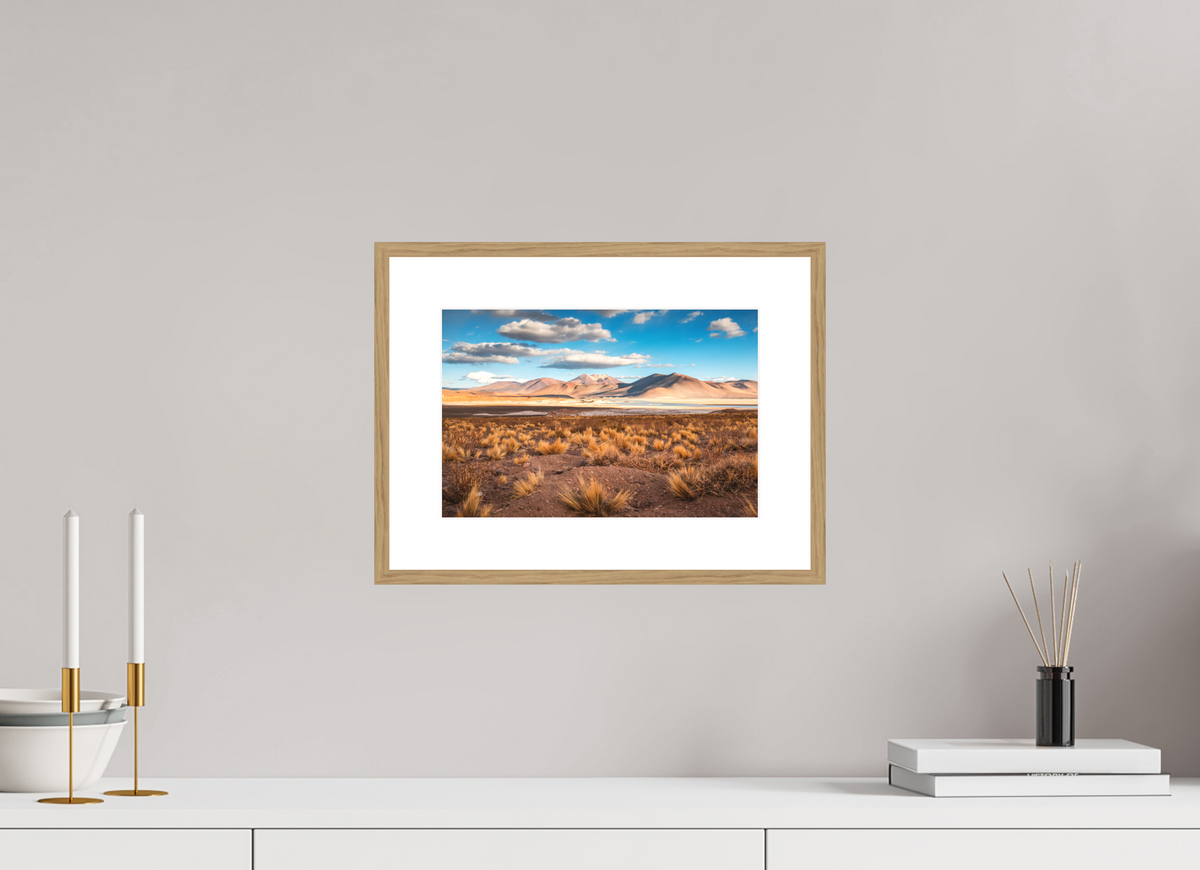 30 x 20 cm, Rahmen-Holzoptik Golden Light in the Atacama Desert